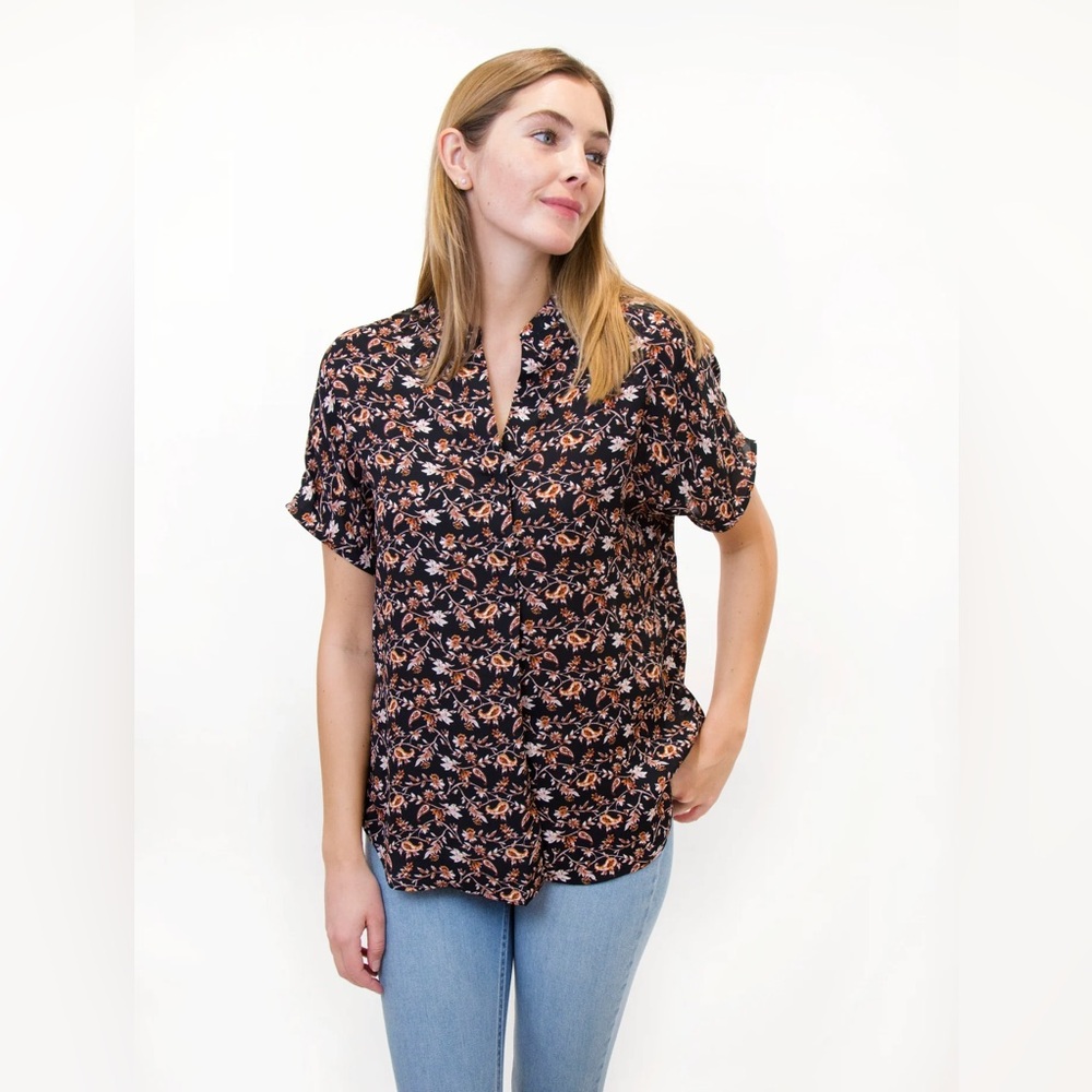Violet & Claire Mahogany Band Collar Popover NWT